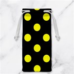 Polka Dots - Yellow on Black Jewelry Bag