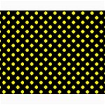 Polka Dots - Yellow on Black Collage 11  x 14 
