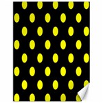 Polka Dots - Yellow on Black Canvas 12  x 16 