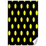 Polka Dots - Yellow on Black Canvas 20  x 30 