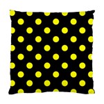 Polka Dots - Yellow on Black Standard Cushion Case (Two Sides)
