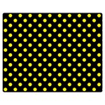 Polka Dots - Yellow on Black Double Sided Flano Blanket (Medium)