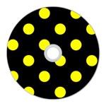 Polka Dots - Yellow on Black CD Wall Clock
