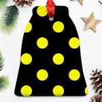 Polka Dots - Yellow on Black Bell Ornament (Two Sides)