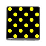 Polka Dots - Yellow on Black Memory Card Reader (Square)