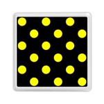 Polka Dots - Yellow on Black Memory Card Reader with Storage (Square)