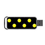 Polka Dots - Yellow on Black Portable USB Flash (Two Sides)