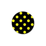 Polka Dots - Yellow on Black Golf Ball Marker (4 pack)