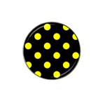 Polka Dots - Yellow on Black Hat Clip Ball Marker (4 pack)