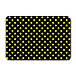 Polka Dots - Yellow on Black Small Doormat