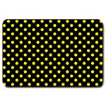 Polka Dots - Yellow on Black Large Doormat