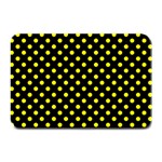 Polka Dots - Yellow on Black Plate Mat