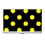 Polka Dots - Yellow on Black Business Card Holder