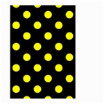 Polka Dots - Yellow on Black Large Garden Flag (Two Sides)