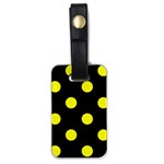 Polka Dots - Yellow on Black Luggage Tag (One Side)
