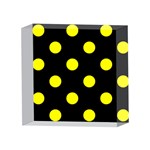 Polka Dots - Yellow on Black 4 x 4  Acrylic Photo Block
