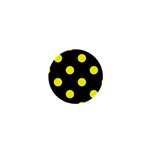 Polka Dots - Yellow on Black 1  Mini Magnet