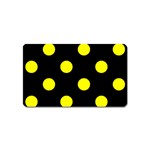 Polka Dots - Yellow on Black Magnet (Name Card)