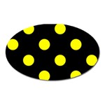 Polka Dots - Yellow on Black Magnet (Oval)