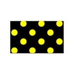 Polka Dots - Yellow on Black Sticker (Rectangular)