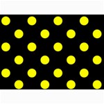 Polka Dots - Yellow on Black 5  x 7  Photo Cards