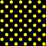 Polka Dots - Yellow on Black ScrapBook Page 12  x 12 