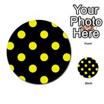 Polka Dots - Yellow on Black Multi-purpose Cards (Round)