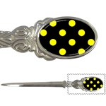 Polka Dots - Yellow on Black Letter Opener