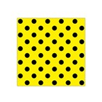 Polka Dots - Black on Canary Yellow Satin Bandana Scarf