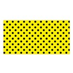 Polka Dots - Black on Canary Yellow Satin Shawl