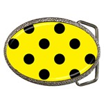 Polka Dots - Black on Canary Yellow Belt Buckle