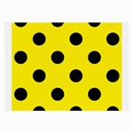 Polka Dots - Black on Canary Yellow Large Glasses Cloth
