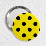 Polka Dots - Black on Canary Yellow 2.25  Handbag Mirror
