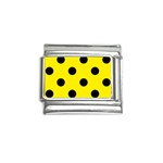 Polka Dots - Black on Canary Yellow Italian Charm (9mm)