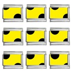 Polka Dots - Black on Canary Yellow 9mm Italian Charm (9 pack)