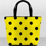 Polka Dots - Black on Canary Yellow Bucket Bag