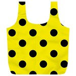 Polka Dots - Black on Canary Yellow Full Print Recycle Bag (XL)