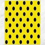 Polka Dots - Black on Canary Yellow Canvas 11  x 14 