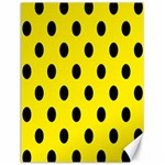 Polka Dots - Black on Canary Yellow Canvas 12  x 16 