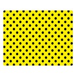 Polka Dots - Black on Canary Yellow Double Sided Flano Blanket (Large)