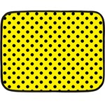 Polka Dots - Black on Canary Yellow Double Sided Fleece Blanket (Mini)