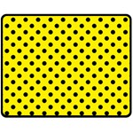 Polka Dots - Black on Canary Yellow Fleece Blanket (Medium) (One Side)