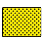 Polka Dots - Black on Canary Yellow Fleece Blanket (Small) (One Side)