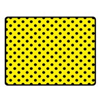 Polka Dots - Black on Canary Yellow Double Sided Fleece Blanket (Small) (Two Sides)
