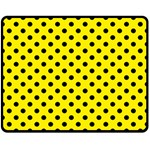 Polka Dots - Black on Canary Yellow Double Sided Fleece Blanket (Medium) (Two Sides)