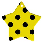 Polka Dots - Black on Canary Yellow Ornament (Star)