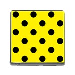Polka Dots - Black on Canary Yellow Memory Card Reader (Square)