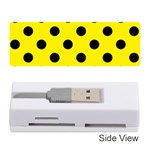 Polka Dots - Black on Canary Yellow Memory Card Reader (Stick)