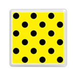 Polka Dots - Black on Canary Yellow Memory Card Reader with Storage (Square)