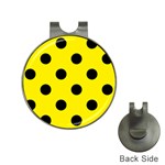 Polka Dots - Black on Canary Yellow Golf Ball Marker Hat Clip